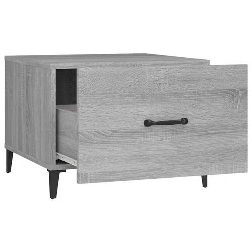 Sofaborde med metalben 2 stk. 50x50x40 cm grå sonoma-eg
