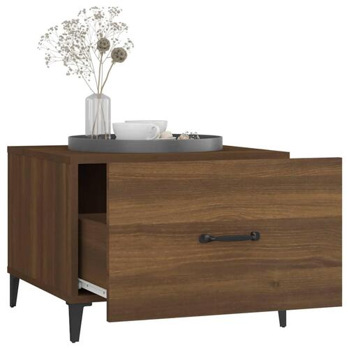 Sofaborde med metalben 2 stk. 50x50x40 cm brun egetræsfarve