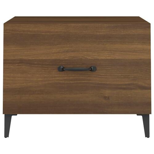 Sofaborde med metalben 2 stk. 50x50x40 cm brun egetræsfarve