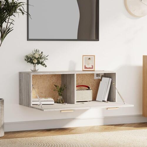 Vægskab 100x36,5x35 cm konstrueret træ grå sonoma-eg