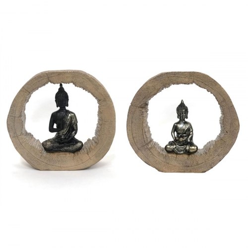 Dekorativ Buddha figur, sort/natur, 20,5 × 6 × 18,5 cm (2 stk)