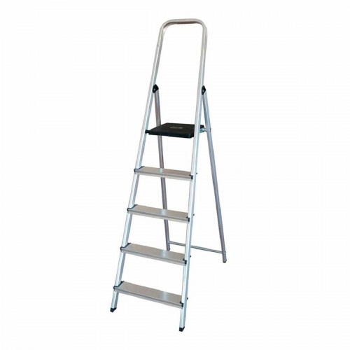 EDM Product sammenfoldelig trappestige i aluminium - 5 trin (45 × 10,5 × 172 cm)