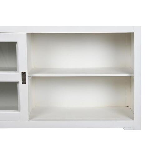 Skænk 165 x 45,7 x 105,4 cm Krystal Grå Hvid Mørkebrun Mangotræ