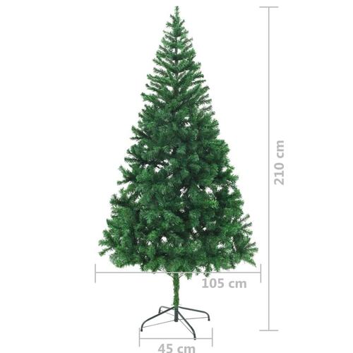 Kunstigt juletræ med stålfod 210 cm 910 grene