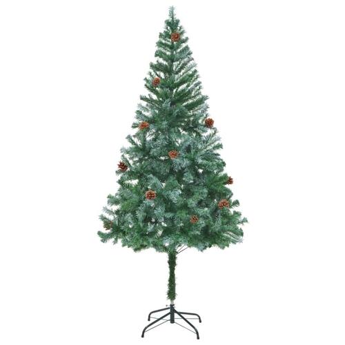 Kunstigt juletræ med grankogler 180 cm