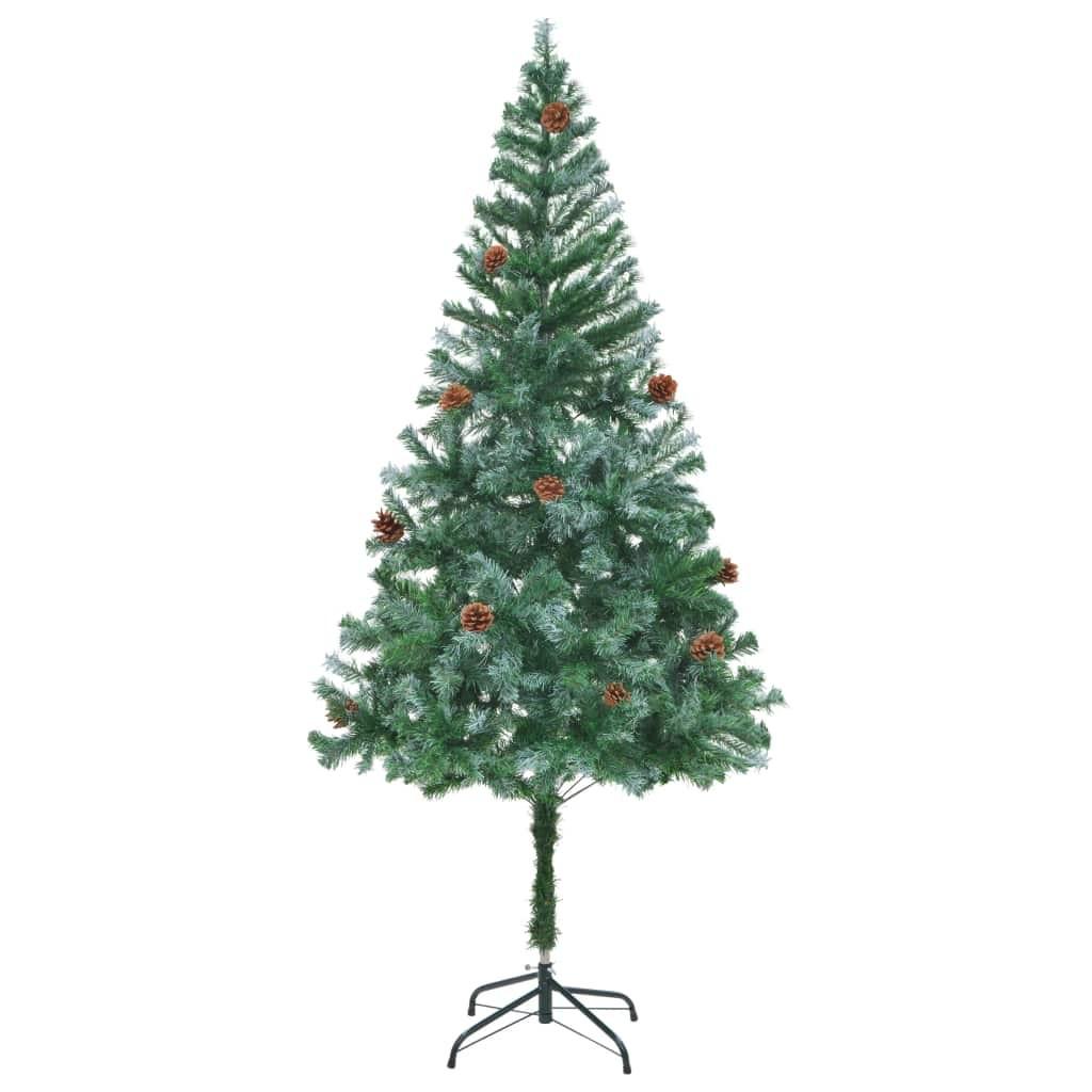 Kunstigt juletræ med grankogler 180 cm