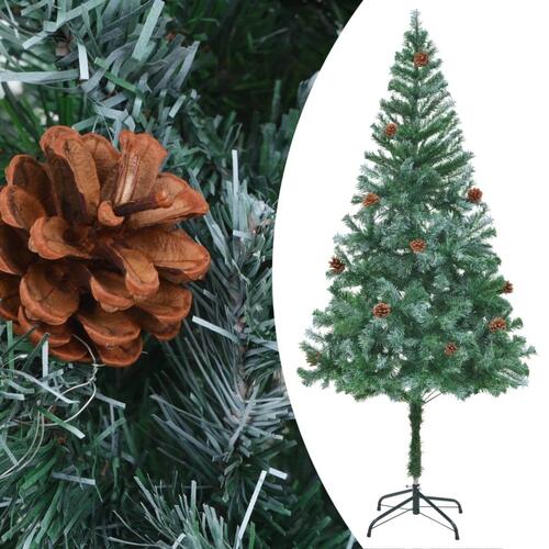 Kunstigt juletræ med grankogler 180 cm