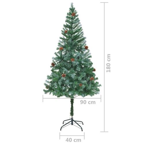 Kunstigt juletræ med grankogler 180 cm