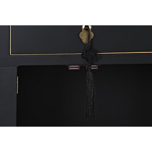 Natbord Hvid Sort Gylden Gran Træ MDF 45 x 36 x 66 cm