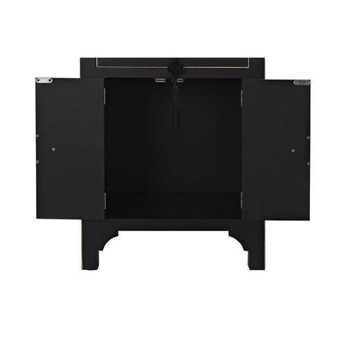 Natbord Hvid Sort Gylden Gran Træ MDF 45 x 36 x 66 cm