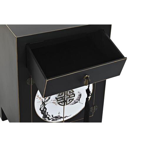 Natbord Hvid Sort Gylden Gran Træ MDF 45 x 36 x 66 cm