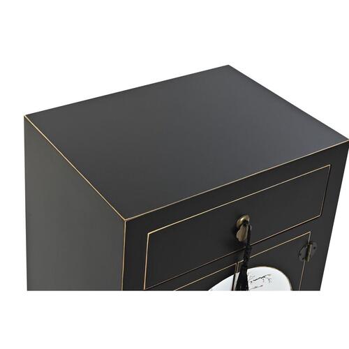 Natbord Hvid Sort Gylden Gran Træ MDF 45 x 36 x 66 cm