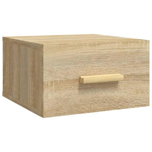 Væghængt sengebord 35x35x20 cm sonoma-eg
