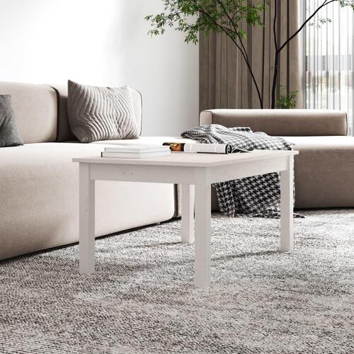 Sofabord 80x50x40 cm massivt fyrretræ hvid