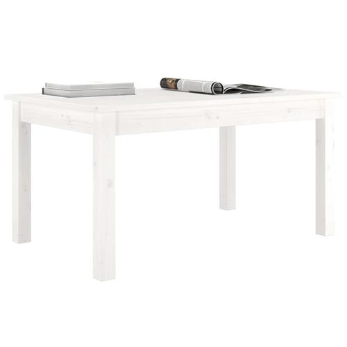 Sofabord 80x50x40 cm massivt fyrretræ hvid
