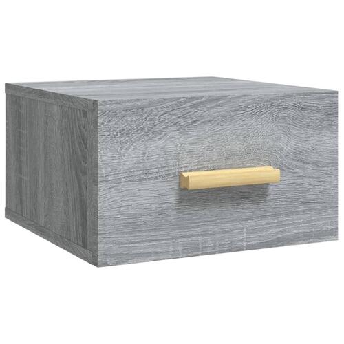 Væghængt sengebord 35x35x20 cm grå sonoma-eg