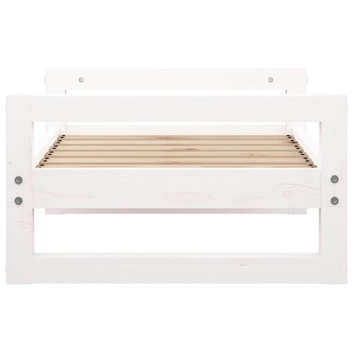 Hundeseng 65,5x50,5x28 cm massivt fyrretræ hvid