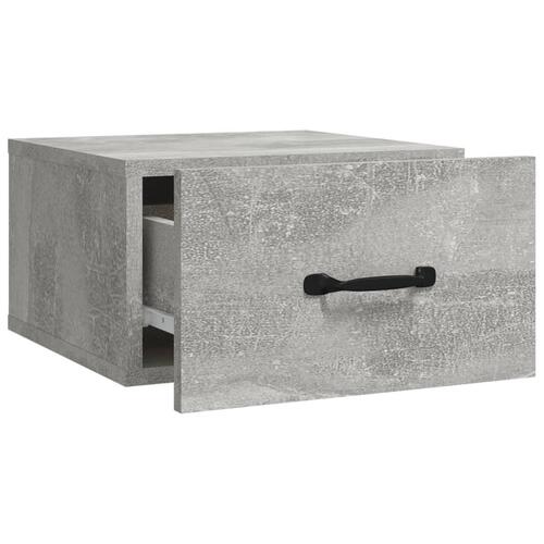 Væghængte sengeborde 2 stk. 35x35x20 cm betongrå