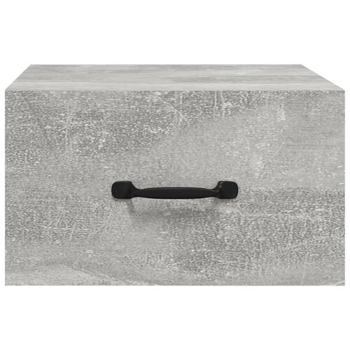 Væghængte sengeborde 2 stk. 35x35x20 cm betongrå