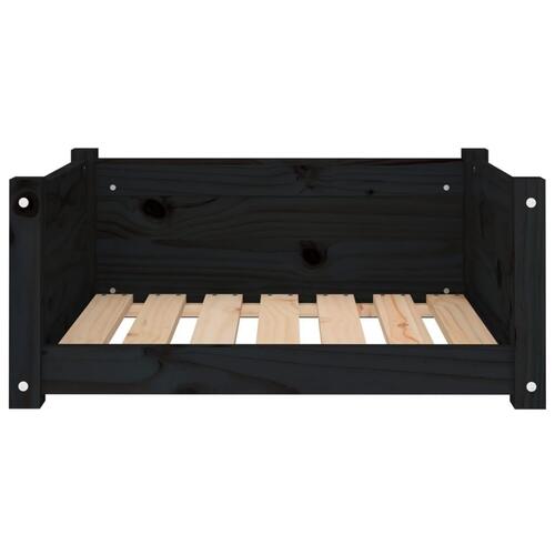 Hundeseng 65,5x50,5x28 cm massivt fyrretræ sort