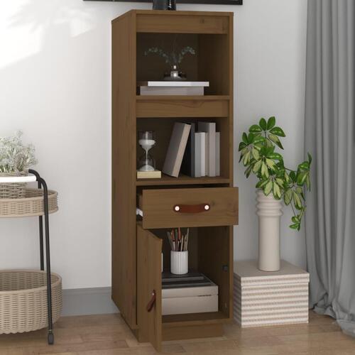 Højskab 34x40x108,5 cm massivt fyrretræ gyldenbrun