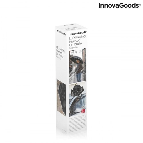 Taskeparaply med LED og omvendt lukning - Folbrella