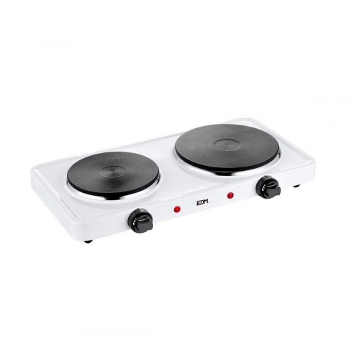 EDM Product campingkomfur med 2 kogeplader - 1.500 W, hvid