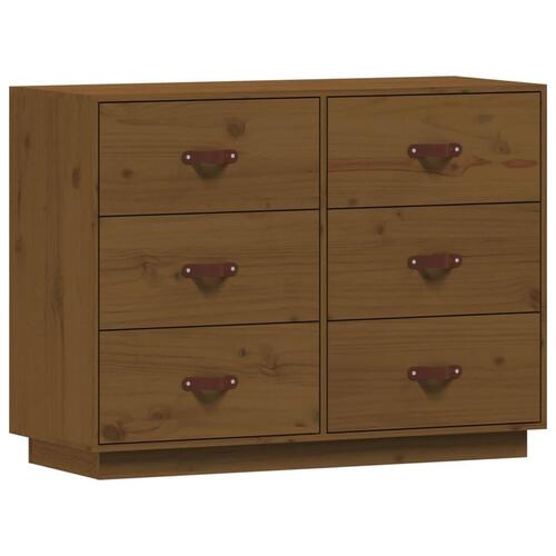 Skænk 100x40x75 cm massivt fyrretræ gyldenbrun
