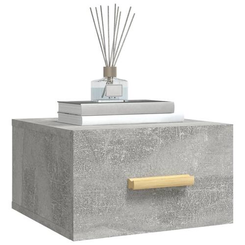 Væghængte sengeborde 2 stk. 35x35x20 cm betongrå