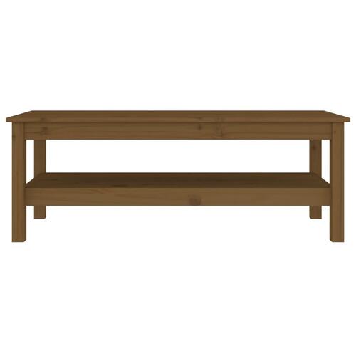 Sofabord 110x50x40 cm massivt fyrretræ gyldenbrun