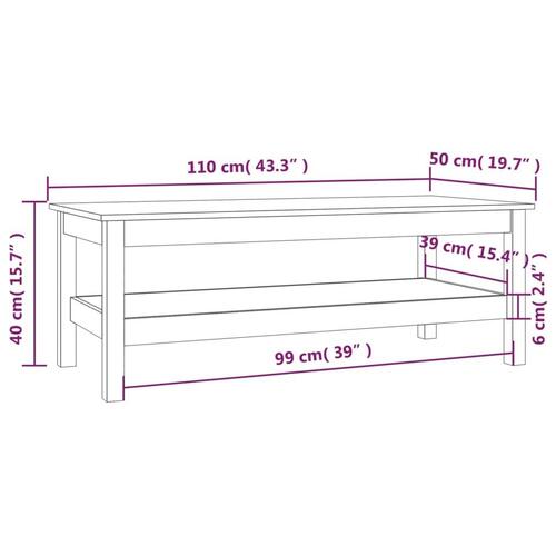 Sofabord 110x50x40 cm massivt fyrretræ gyldenbrun