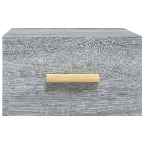 Væghængte sengeborde 2 stk. 35x35x20 cm grå sonoma-eg