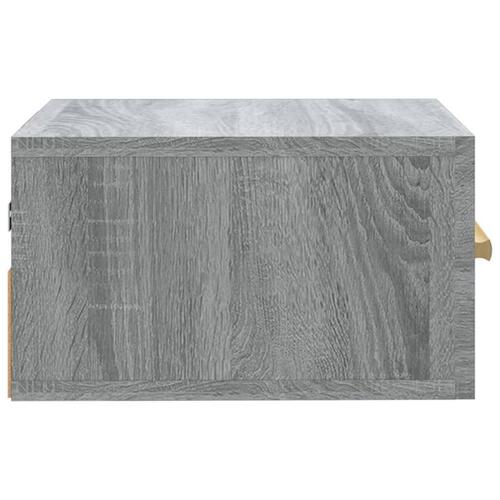 Væghængte sengeborde 2 stk. 35x35x20 cm grå sonoma-eg