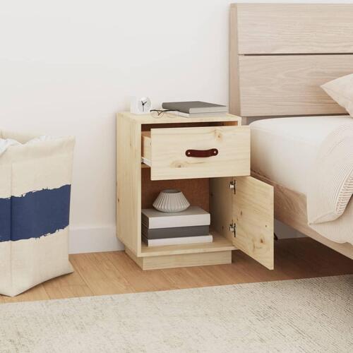Sengeborde 2 stk. 40x34x55 cm massivt fyrretræ