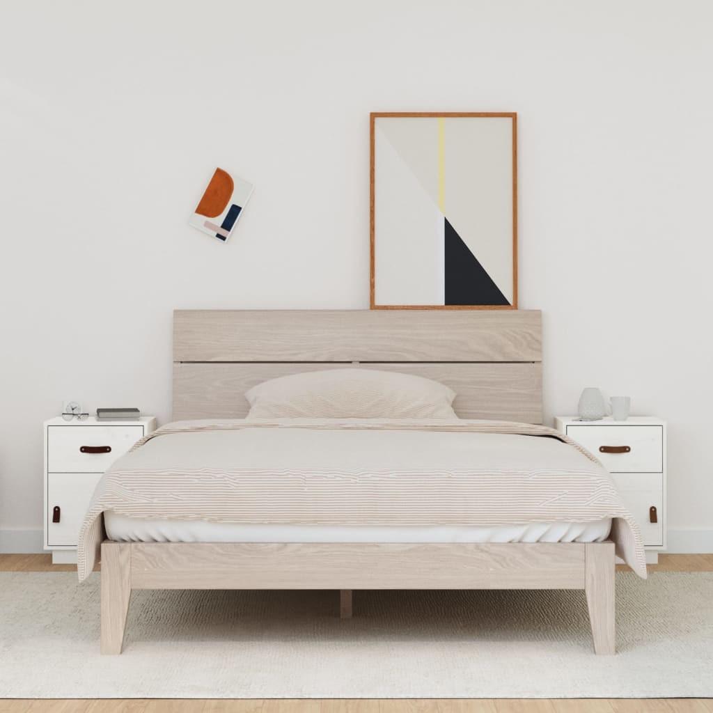 Sengeborde 2 stk. 40x34x55 cm massivt fyrretræ hvid