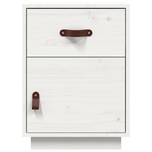 Sengeborde 2 stk. 40x34x55 cm massivt fyrretræ hvid