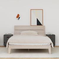 Sengeborde 2 stk. 40x34x55 cm massivt fyrretræ grå