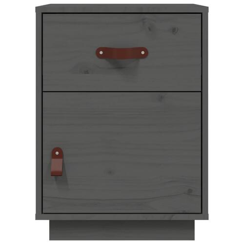 Sengeborde 2 stk. 40x34x55 cm massivt fyrretræ grå