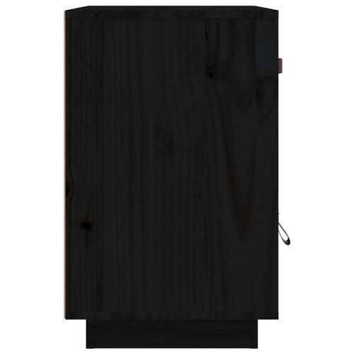 Sengeborde 2 stk. 40x34x55 cm massivt fyrretræ sort