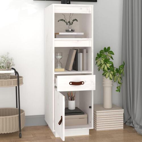 Højskab 34x40x108,5 cm massivt fyrretræ hvid