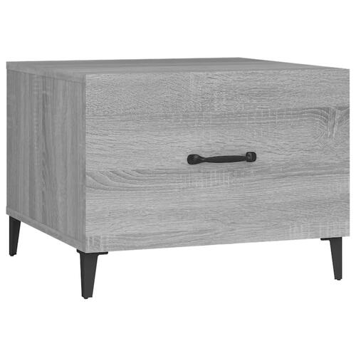 Sofabord med metalben 50x50x40 cm grå sonoma-eg