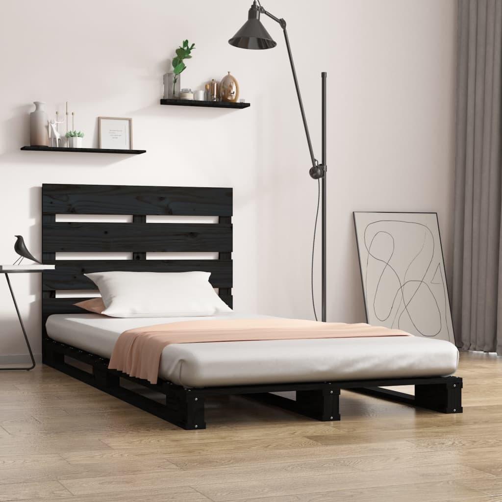 Sengeramme 75x190 cm Small Single massivt fyrretræ sort