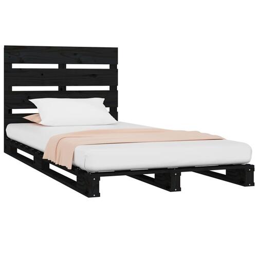 Sengeramme 75x190 cm Small Single massivt fyrretræ sort