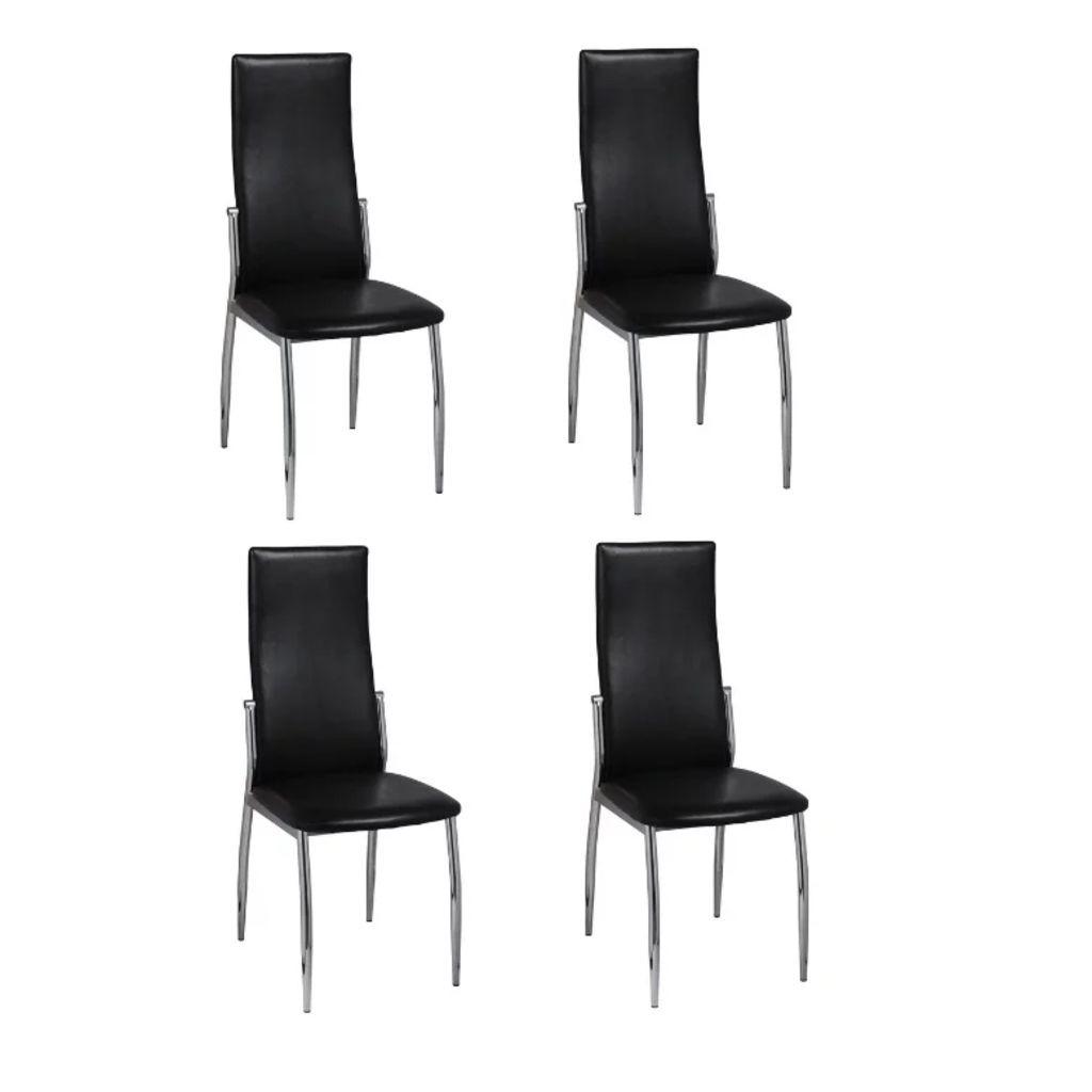 Spisebordsstole 4 stk. kunstlæder sort