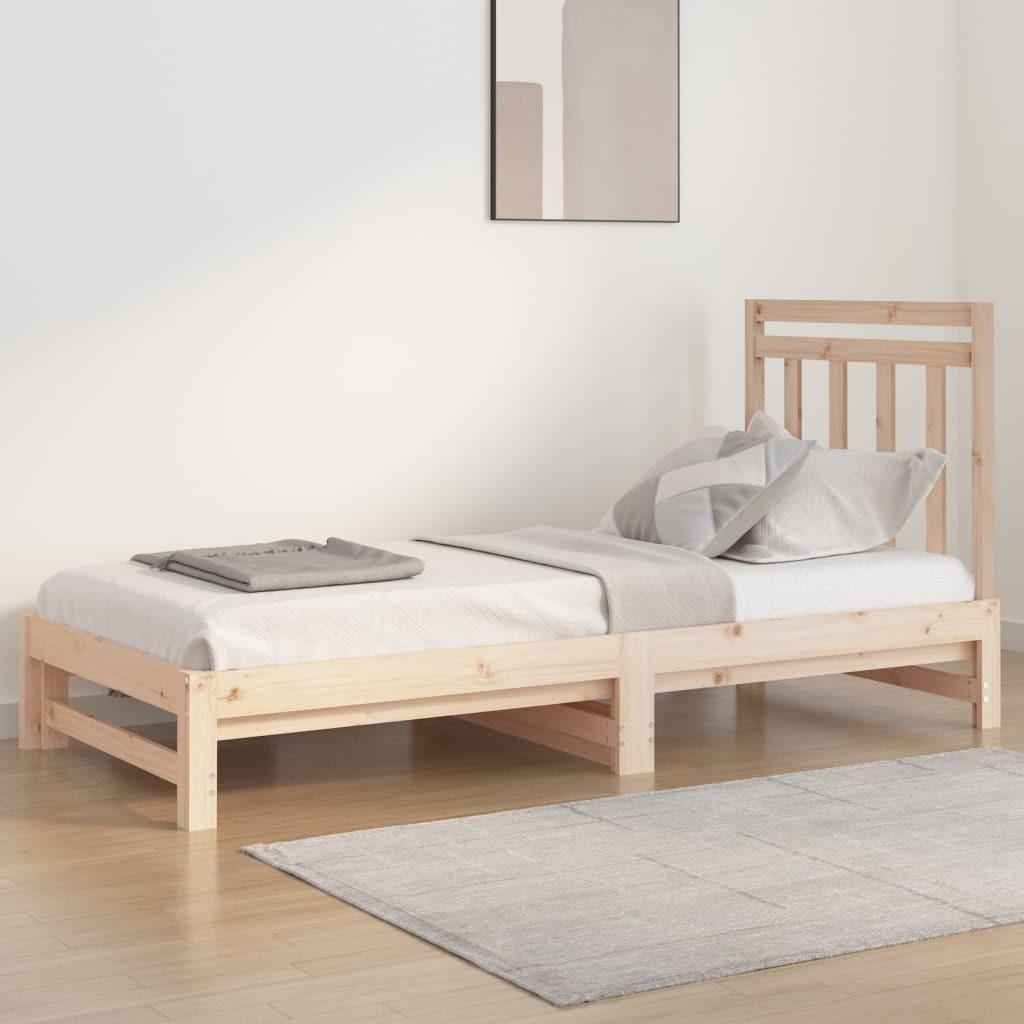 Daybed med udtræk 2x(90x200) cm massivt fyrretræ