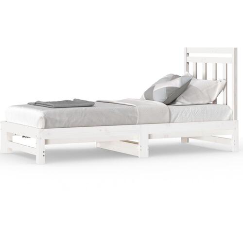 Daybed med udtræk 2x(90x200) cm massivt fyrretræ hvid