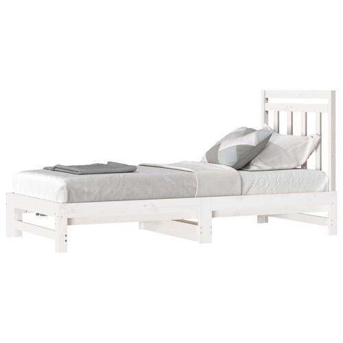 Daybed med udtræk 2x(90x200) cm massivt fyrretræ hvid