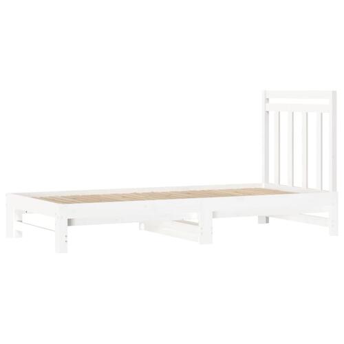 Daybed med udtræk 2x(90x200) cm massivt fyrretræ hvid