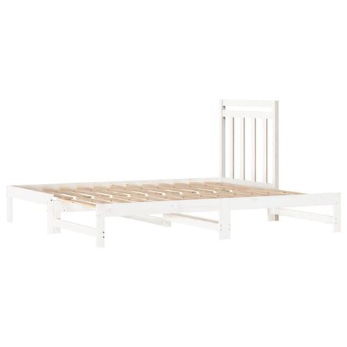 Daybed med udtræk 2x(90x200) cm massivt fyrretræ hvid