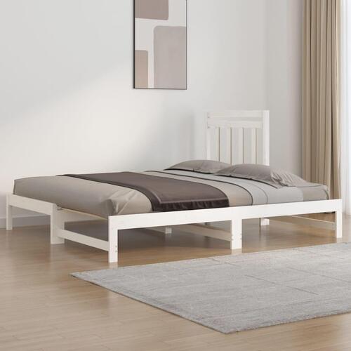 Daybed med udtræk 2x(90x200) cm massivt fyrretræ hvid